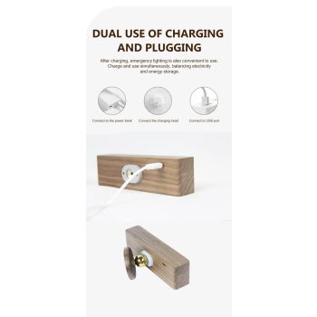 Yellow Touch-Control Dimmable Wooden LED Wall Light - Minimalist Design
