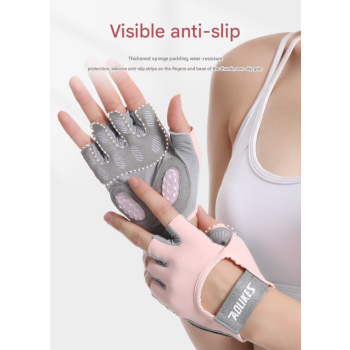 L Black Breathable Gym Training Gloves with Non-Slip Palm Grip