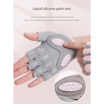 M Pink Breathable Gym Training Gloves with Non-Slip Palm Grip
