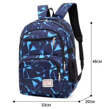 Red Stylish 3-Piece Backpack Set with Unique Geometric Design
