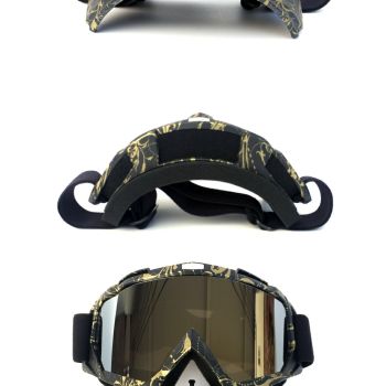 Small Flower Frame Faux Red Flake Full-Face Snow Goggles with Mirror Lens - Ultimate Protection and Comfort