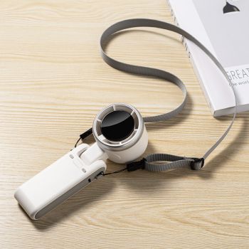 White Portable Handheld Mini Fan - USB Rechargeable Desktop Fan for Outdoor and Indoor Use