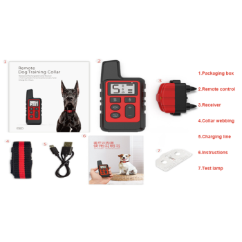 Red Remote Dog Training Collar with Adjustable Shock and Vibration - Rechargeable, Waterproof, 2 Channels for Small to Large Dogs