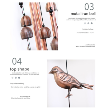 Vintage Dragonflies Wind Chime - 95cm Length, Antique Bronze Finish, Charming Outdoor Decor