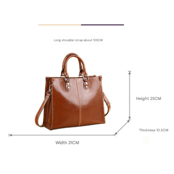 Black Elegant Leather Handbag - StylishTote with Adjustable Strap, Spacious and Durable