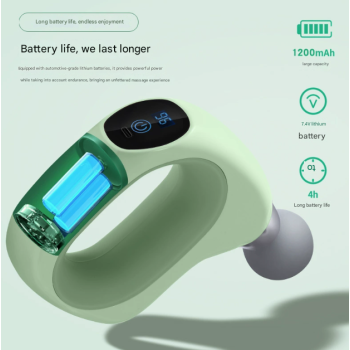 Green Handheld Massage Gun - Compact and Portable, Adjustable Speed for Muscle Relief