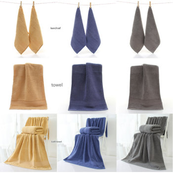 Blue Luxury 100% Cotton Towel Set - 3-Piece Combed Cotton Bath Towel Set