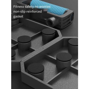 Black Multi-Function Push-Up Board 3-Piece Set with Upgraded Handles, Non-Slip Mat, and Hand Grip for Home Gym and Fitness Training