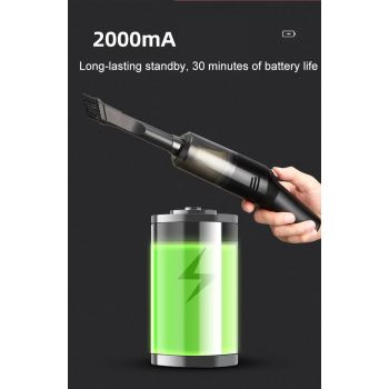White Wireless Portable Vacuum Cleaner - Handheld Mini Car Vacuum for Wet & Dry Use, Pet Hair Remover, Lightweight Home Cleaner