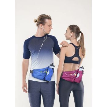 Black Hydration Running Waist Pack – Waterproof Lightweight Sports Belt with Bottle Holder(Water bottles are filming props, not included)