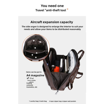 Black Stylish Women's PU Leather Backpack – Spacious, Anti-Theft, Multi-Pocket Travel Bag for School or Work