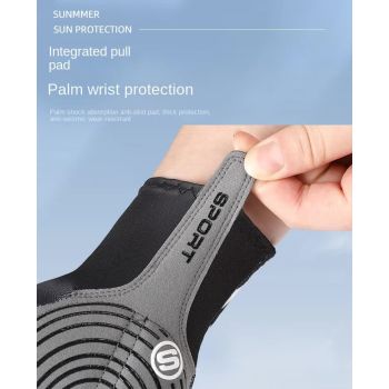 Size M Black Breathable Half-Finger Cycling Gloves - Anti-Slip, Shockproof, and Durable for Men & Women