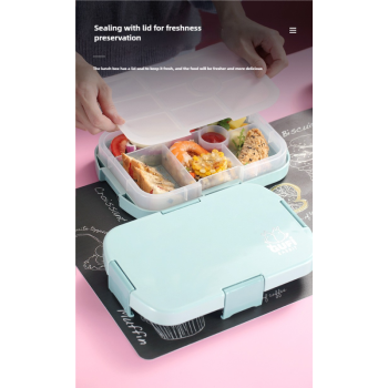 Pink Kids' Lunch Box with Compartments - BPA-Free Microwave Safe Bento Box for School Meals