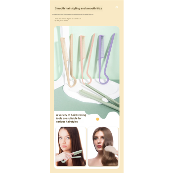 2 Pcs Purple Eco-Friendly Wheat Straw Hair Care Set - Massage Brush, Detangling Comb, and V-shaped Comb for All Hair Types