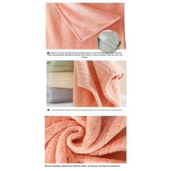 Beige Soft Coral Fleece Towel and Bath Towel Gift Set - 5-Piece Luxurious Absorbent Set