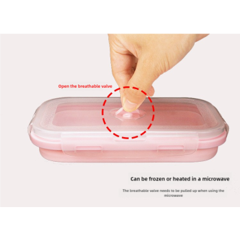 Green Collapsible Silicone Bento Box Set - 4-Piece Food-Grade Microwave & Freezer Safe Lunch Box Set