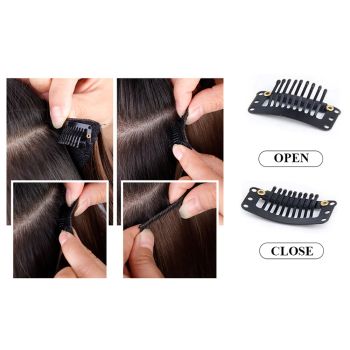 4 Pcs Set Coffee High-Quality Wavy Clip-In Hair Extensions Set - 50cm, 200g, Synthetic Fiber - Voluminous Beach Waves for Instant Hair Makeover