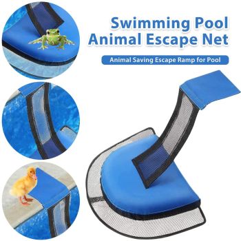 2 Pcs Blue Outdoor Animal Rescue Escape Net for Swimming Pools – Frog and Bird Escape Ladder, PVC Material