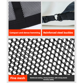 Black Car Roof Triangular Storage Net – Adjustable Ceiling Organizer for Vehicles
