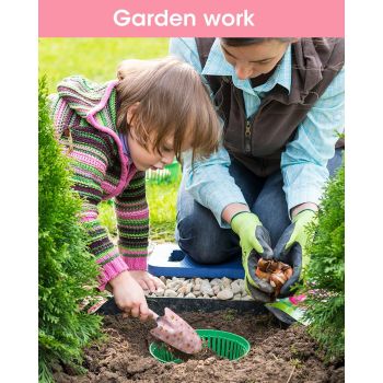 Pink 3-Piece Floral Print Garden Tool Set – Carbon Steel Pruner, Cultivator & Trowel for Gardening