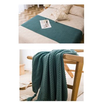 Turmeric 110cm x 150cm Soft Tassel Throw Blanket for Sofa or Bed, Cozy  Casual Blanket for Office Nap, Minimalist Bed End Cover
