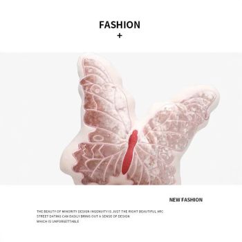 Pink 30cm Butterfly Shaped Throw Pillow - Soft Decorative Cushion with Embroidered Butterfly Design