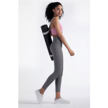 Size XL Khaki High-Waisted Seamless Yoga Pants for Women - Tummy Control, Butt Lifting & Back Waistband Pocket