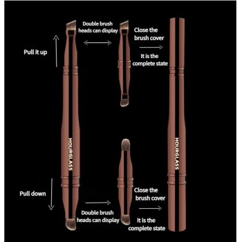 Versatile 4-in-1 Portable Makeup Brush  - Eyeshadow & Eyebrow Brushes for Flawless Looks