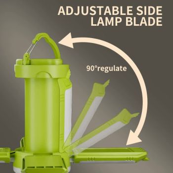 White Foldable LED Camping Lantern with 6 Modes & Type-C Output - 48LED, IPX4 Waterproof, 3 Styles