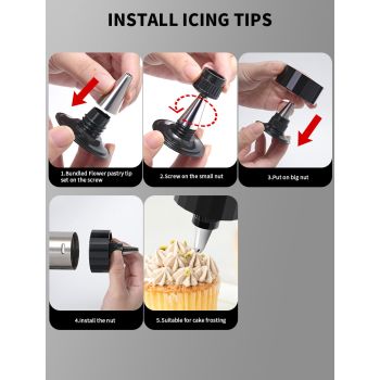 Complete Cookie Press Maker Kit Set - 13 Cookie Tools & 8 Icing Tips for Perfect Baking