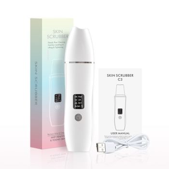 Green Ultrasonic Skin Scrubber - Deep Pore Cleansing Facial Exfoliator with USB Type-C Charging