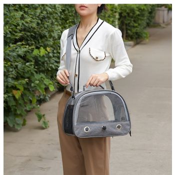 Green Portable Clear View Bird Carrier Travel Cage with Perch & Tray - Breathable Pet Bag for Parrots, Cockatiels & Small Animals