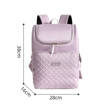 Green Stylish Quilted Diaper Bag Backpack - Large 17L Capacity Lightweight Nappy Bag for Mum