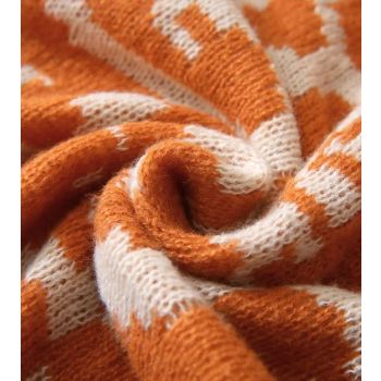 Bohemian Style Sofa Throw Blanket - Apricot Soft Faux Cashmere, 130x170cm (850g) for Office Naps & AC Cover