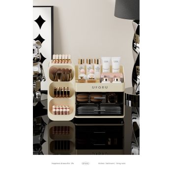 Spacious Cosmetic Organizer - Multi-Functional Vanity Storage for Lipsticks & Skincare (35x19x25cm)