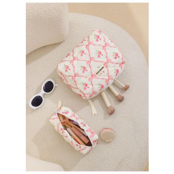 Pink Elegant 3-Piece Cosmetic Storage Set - Portable Skincare and Travel Pouch