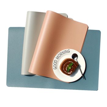 5 PCS Green Nordic Style Leather Placemat - Anti-Slip, Heat-Resistant Table Mat 30cm x 45cm