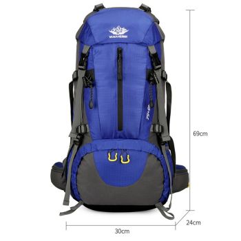 Black 36-55L Outdoor Hiking Backpack - Durable Water Resistant Travel Bag for Trekking, Camping, and Adventure