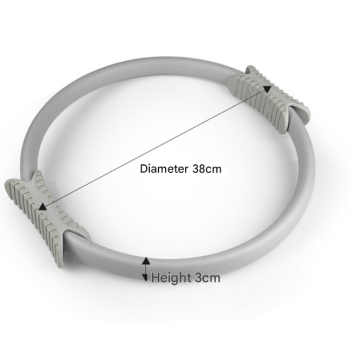 2 PCS Grey 38cm Pilates Ring Circle with Comfort Foam Handles for Core & Muscle Toning