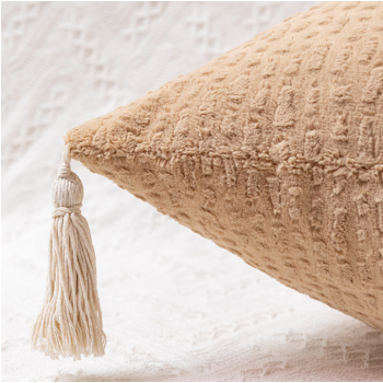 Navy Blue Pillow Covers - Tassel Accent Cushion Covers - 45x45cm (Set of 2)