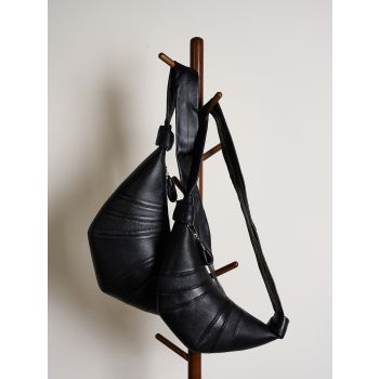 Small Coffee Stylish Croissant Crossbody Bag - Elegant Horn-Shaped Design with Lazy Chic Vibes