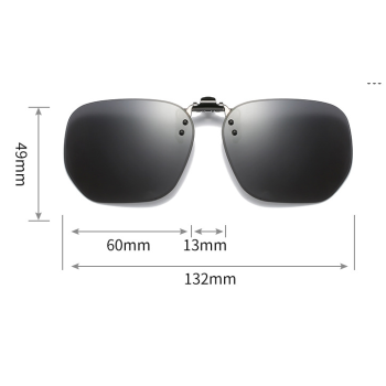 Dark Green 2-Piece Flip-Up Sunglasses Clip-On Set for Glasses - UV-Protective Square Polarized Lenses for Driving