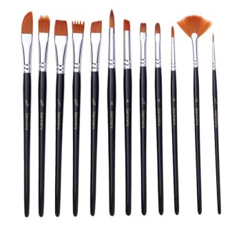 Dark blue with a hint of black 18-Piece Multi-Purpose Nylon Hair Watercolor Brush Set – Professional Painting Tools for Artists