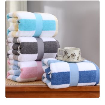 Blue Ultra-Absorbent Long-Fiber Cotton Large Bath Towel-Perfect for Home, Hotel, and Beauty Salons 140cm*70cm