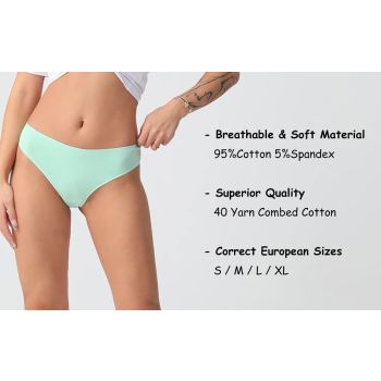 3 pcs Women's Low Waist Cotton Sexy Thong Underwear size L