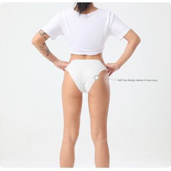 Light Grey 4 pcs High-Waisted Cotton Bikini Briefs for Women, Slim Fit & Comfortable XL Size
