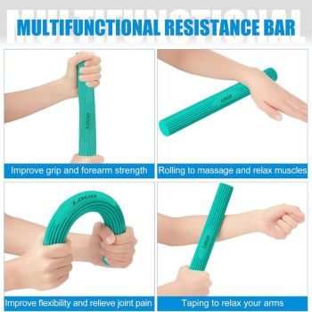 Multifunctional Resistance Bar Set | Yoga Fitness Toning Tool, Muscle Relaxation, Grip Strength Improvement | 4-Piece Set with Stretching and Recovery Features （5LB、10LB、15LB、25LB）