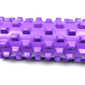 Rose Red Solid Yoga Foam Roller 45cm - Colorful Wolf Tooth Design Muscle Relaxation Massage Stick for Fitness and Sports