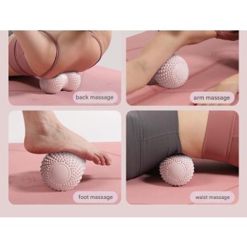 Black 2pcs Fascia Ball Foot Arch Massager Peanut Ball for Muscle Relaxation, Deep Tissue Release, Yoga Massage 6.5*6.5*13CM