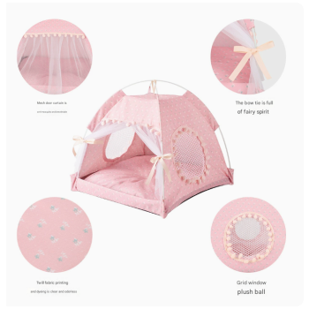 Fruit green floral Portable Folding Pet Tent - Summer Cat & Dog Shelter with Mesh Window, Lightweight and Breathable, Ideal for Travel & Home Use 40x40x35CM